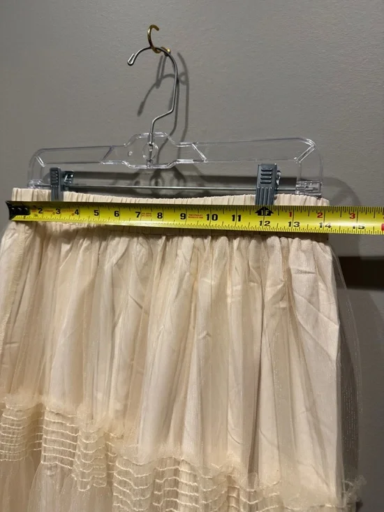 NWT Anthropologie Pinch Tiered Tulle  Overlay Skirt Sz L Ethereal Romantic Boho - Picture 12 of 16